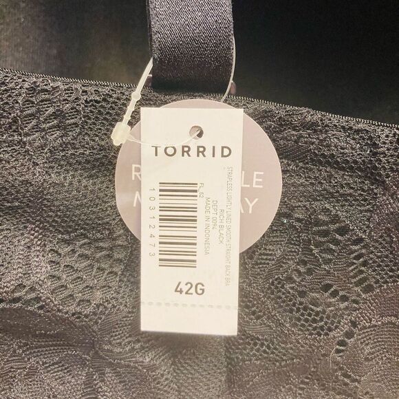 Torrid Bombshell Everyday Strapless lightly Lined Bra Black Plus Size 42G NEW - Picture 8 of 10